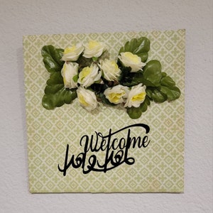 Handmade Ahlan wa Sahlan plaque/ welcome Arabic sign Handmade sign plaques sign welcome hand painted Arabic sign with flowers