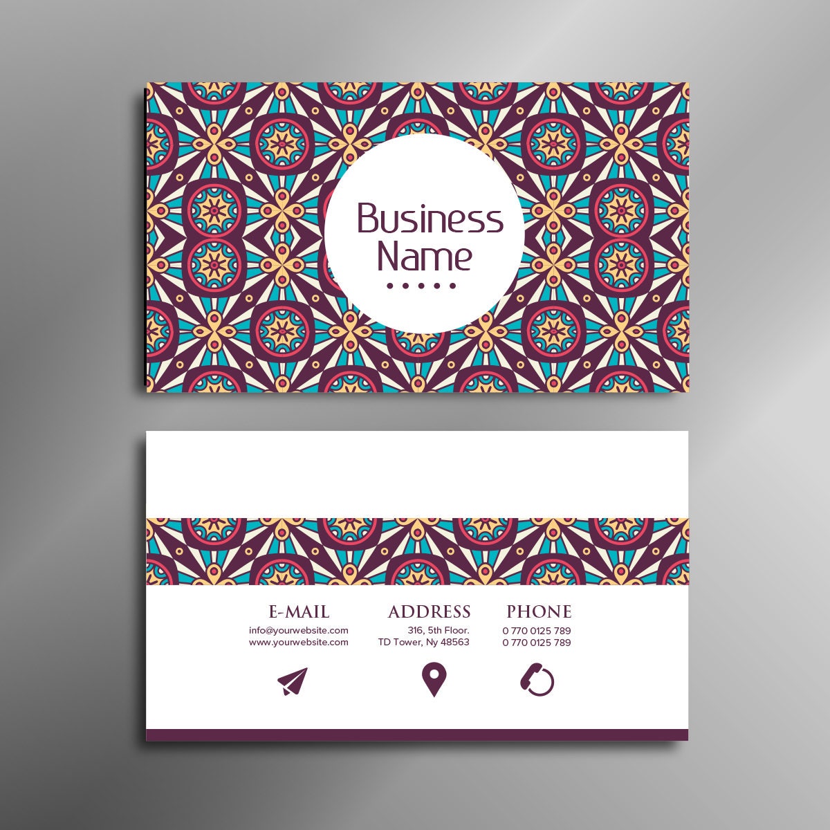 Printable Stylish Elegant HENNA STYLE, Boho, Vintage Business Card ...