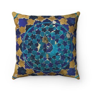Pillow Sham Blue Luxury, Art Silk Throws For Bed Sofa Cushion Damask Pattern Modern Style Home Decor Cushion Cover - Royal Arabic