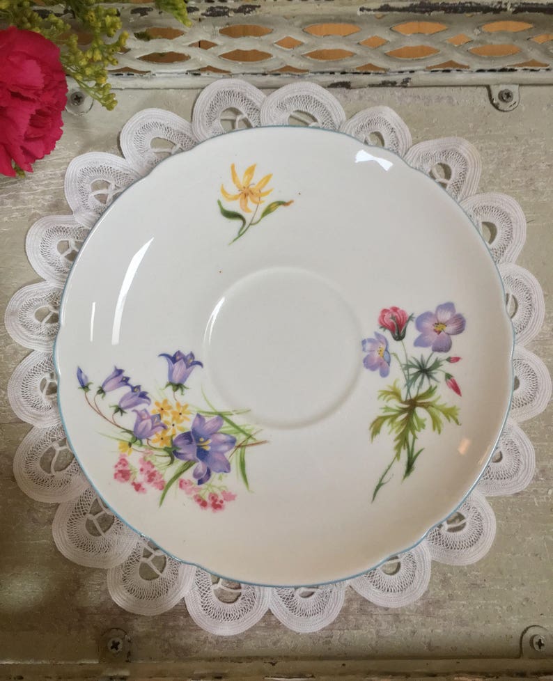 Shelley Teacup Trio Wild Flowers Pattern 13668 Bone China Etsy