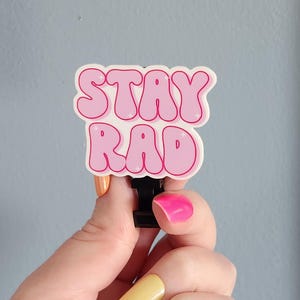 Stay Rad retractable mri safe badge reel, gift for radiology tech, funny badge reel for imaging nurse tech, badge holder for rad tech