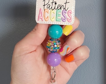 Patient Access badge reel, admitting id holder, registration badge clip, gift for patient access professional, gift for CHAMM, gift for CHAA