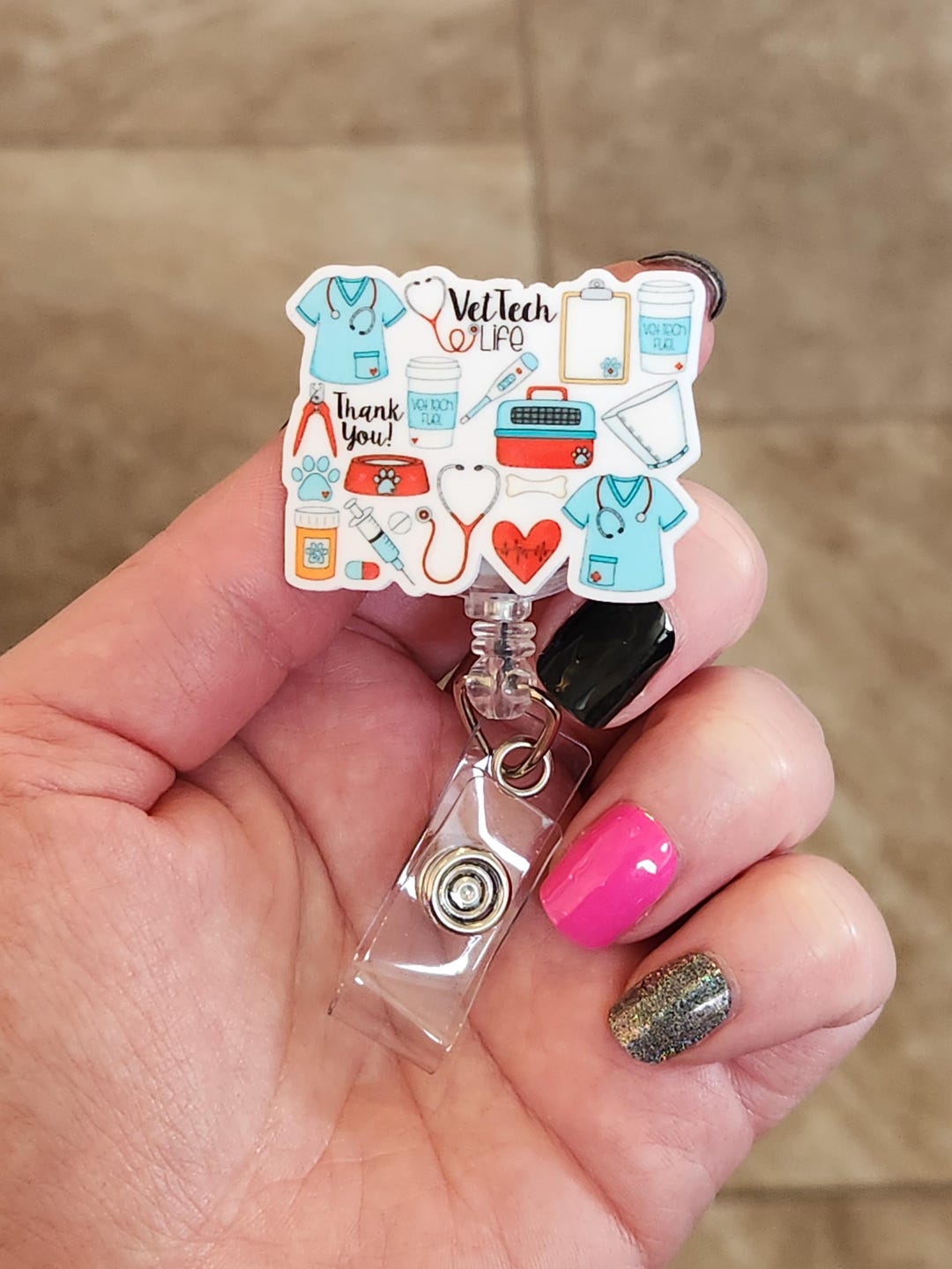 Vet Tech Badge Reel, Vet Tech Life Badge Reel, Badge Reel Gift for Vet ...