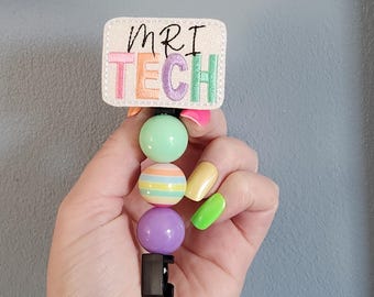MRI tech retractable MRI safe badge reel, radiology badge clip, badge reel gift for mri tech, mri safe clip for work, cute mri badge reel