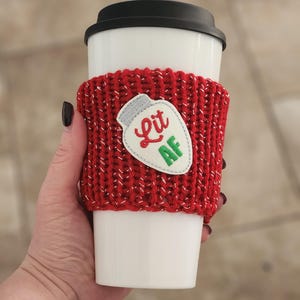 Lit AF Holiday Coffee Cozy