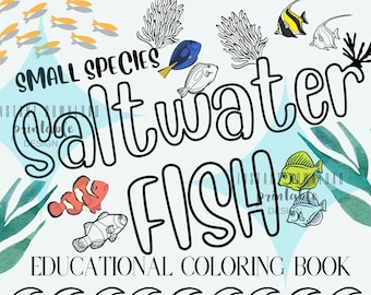 FISH COLORING BOOK tropical/saltwater fish pdf Instant Download