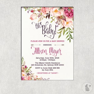 Diaper Raffle Shabby Chic Lavender Instant Download Flowers DIY Blush Pink and SIlver LSGF1 3.5 x 2 Floral Printable