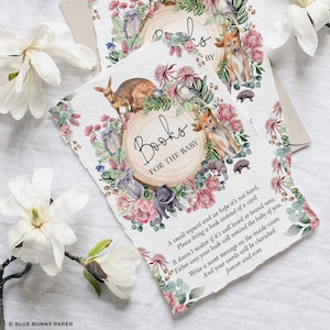 Australische Tiere Baby-Dusche-Bücher für Baby-Karte, Native Floral Eukalyptus Wildlife bringen ein Buch druckbare Einlage INSTANT DOWNLOAD, OZ1