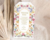 Wildflower Wedding Favor Tag Template, Spring Flower Bridal Party Favors, Colorful Garden Floral Editable Thank You Template Download, FLO2 Il_170x135