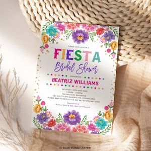 Editable Fiesta Bridal Shower Invitation, Mexican Floral Wedding Shower Invite, Taco Bout Love Printable Template Instant Download, CDM4