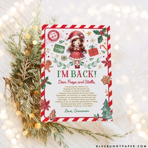 Elf Arrival Letter, Elf I&#39;m Back Letter, Christmas Elf Return Letter, Elf Welcome Back Letter, EDITABLE TEMPLATE, Instant Download, ELF2