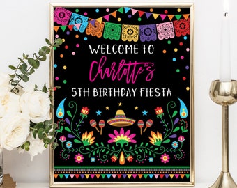 Mexican Fiesta Birthday Welcome Printable Sign. Nacho Average Cactus Birthday Party Decorations. Editable Template Instant Download. CDM2