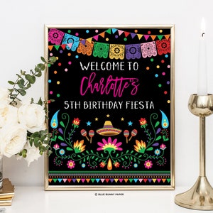 Mexican Fiesta Birthday Welcome Printable Sign. Nacho Average Cactus Birthday Party Decorations. Editable Template Instant Download. CDM2 image 1