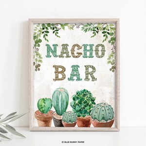 Nacho Bar Printable Sign, Fiesta Bridal Shower, Rustic Nacho Average Baby Shower Decoration, Cactus Succulent Party Decor Download CAC5