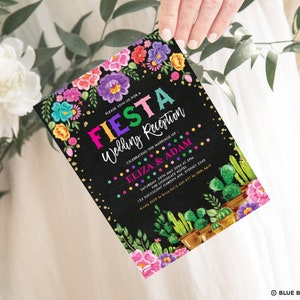 Editable Fiesta Wedding Reception Invitation. Nacho Average Wedding Template. Mexican Floral Taco Bout Love Printable Invite Download. CDM3