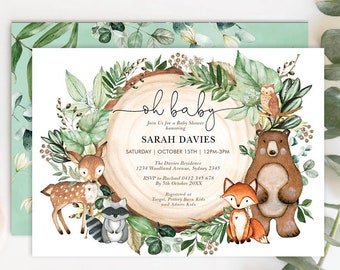 woodland animal invitations
