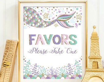 Mermaid Birthday Favors Printable Sign. Under the Sea Printable Download. Mermaid Baby Shower. Beach Party Decoration. Mermaid Tail. MER7