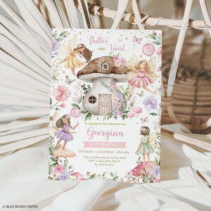 Editable Fairy Garden Birthday Invitation Template for Girl Wildflower ...