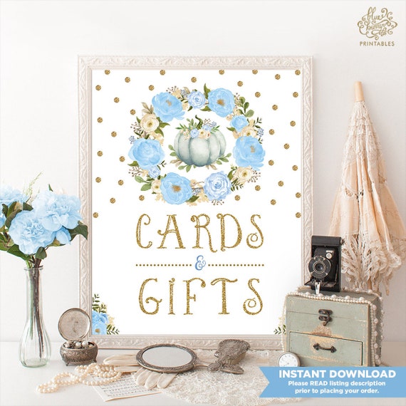 blue pumpkin baby shower decorations