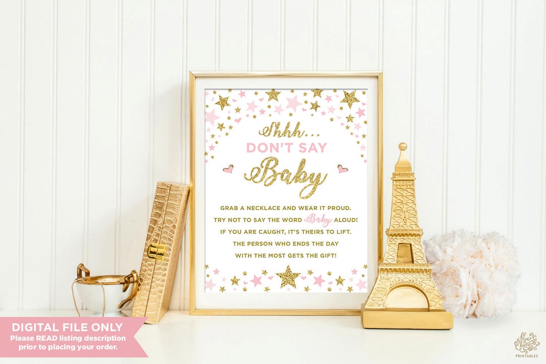 GRAB A NECKLACE Game Sign. Don't Say Baby Twinkle Little Etsy