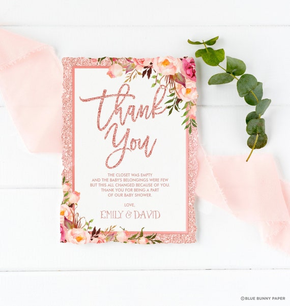 Floral Baptism Thank You Labels, Printable PDF - My Party Design
