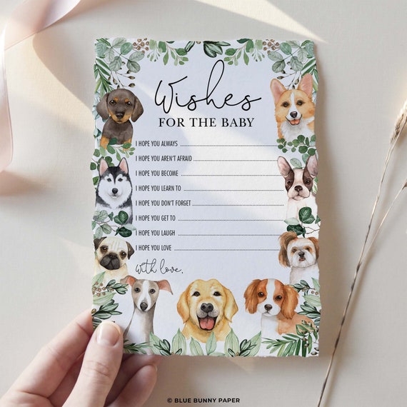 Wishes for Baby Puppy Baby Shower Game Greenery Dog Baby Boy - Etsy Hong Kong Wishes for Baby Puppy Baby Shower Game Greenery Dog Baby Boy - Etsy Hong Kong