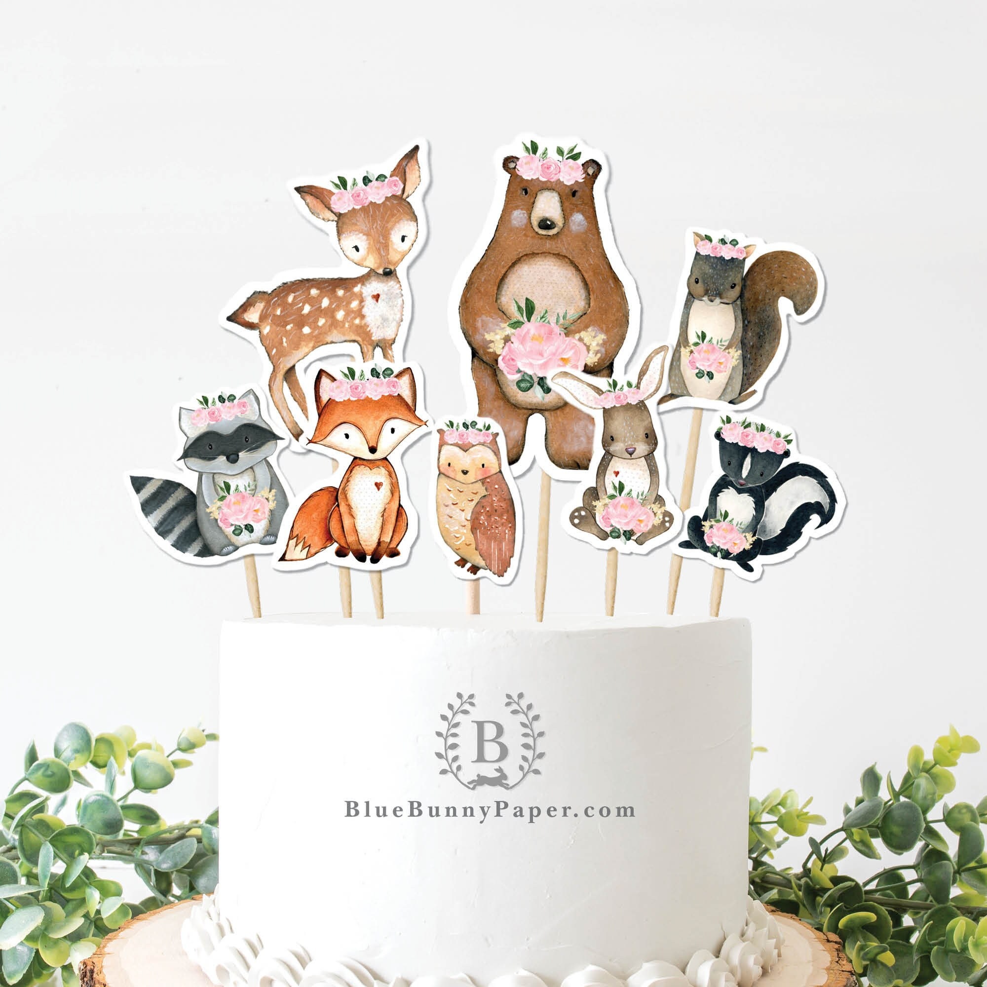 25 Pcs Woodland Animal Cake Toppers Woodland Theme Cake Toppers Woodland Crea