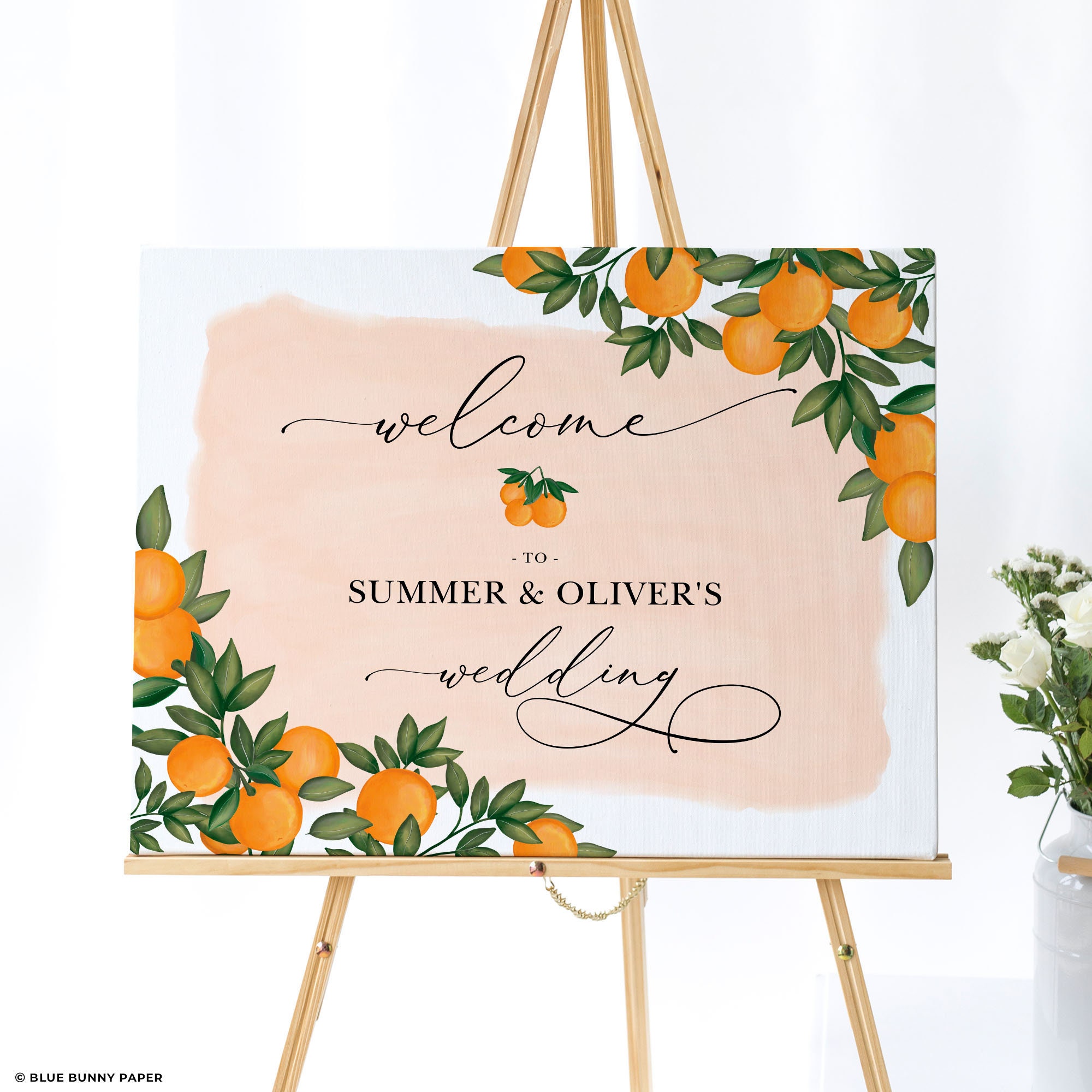 Summer welcome wedding sign Printable citrus wedding welcome sign template Edit in Corjl Orange wedding welcome sign