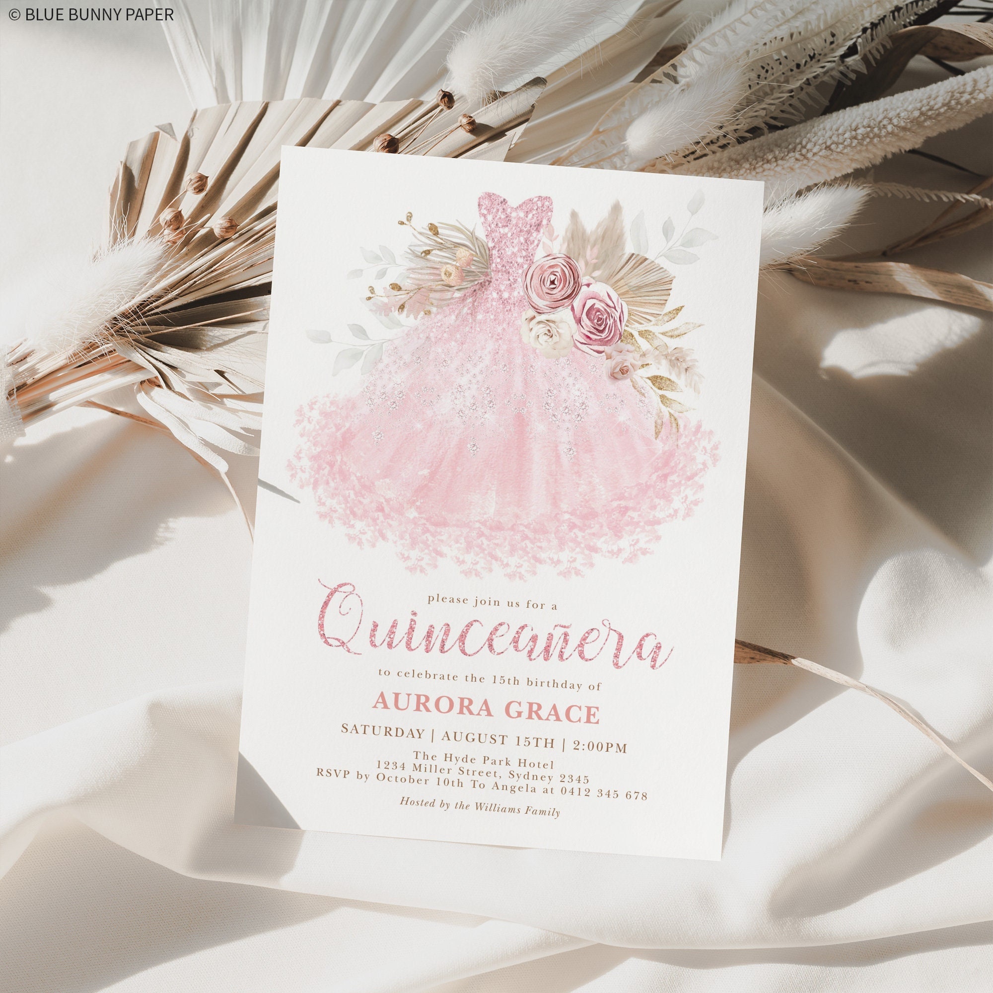 green emerald velvet dress Gold Glitter Butterfly and Burgundy Dress Quinceanera Laser Cut Invita –  Invitations by Luis Sanchez main image 1