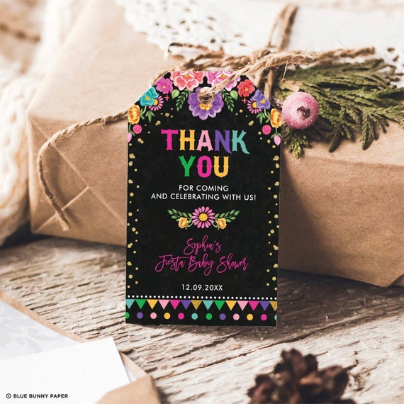 EDITABLE Fiesta Favor Tag Template, Mexican Floral Baby Shower Gift Tag, Nacho Average Bridal Shower Birthday Thank You Tag Download, CDM3 Il_570xn
