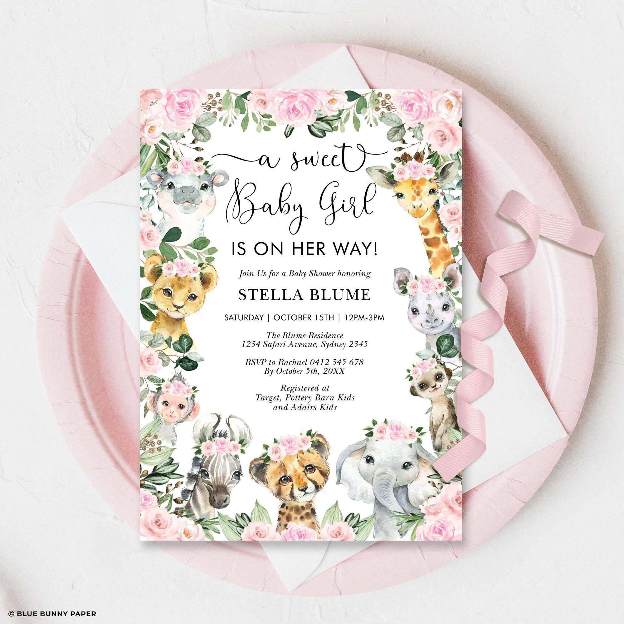 safari baby shower invitation maker