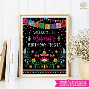 Mexican Fiesta Birthday Welcome Printable Sign. Nacho Average Cactus Birthday Party Decorations. Editable Template Instant Download. CDM2 image 3