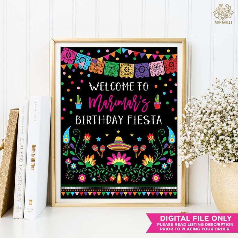 Mexican Fiesta Birthday Welcome Printable Sign. Nacho Average Cactus Birthday Party Decorations. Editable Template Instant Download. CDM2 image 3