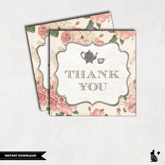 HIGH TEA Favor Tags. Floral Baby Shower Favors. Vintage Bridal Shower Thank You Tags. Gift Tags. Flower Labels. Kitchen Tea Party. R-SHAB Il_570xn