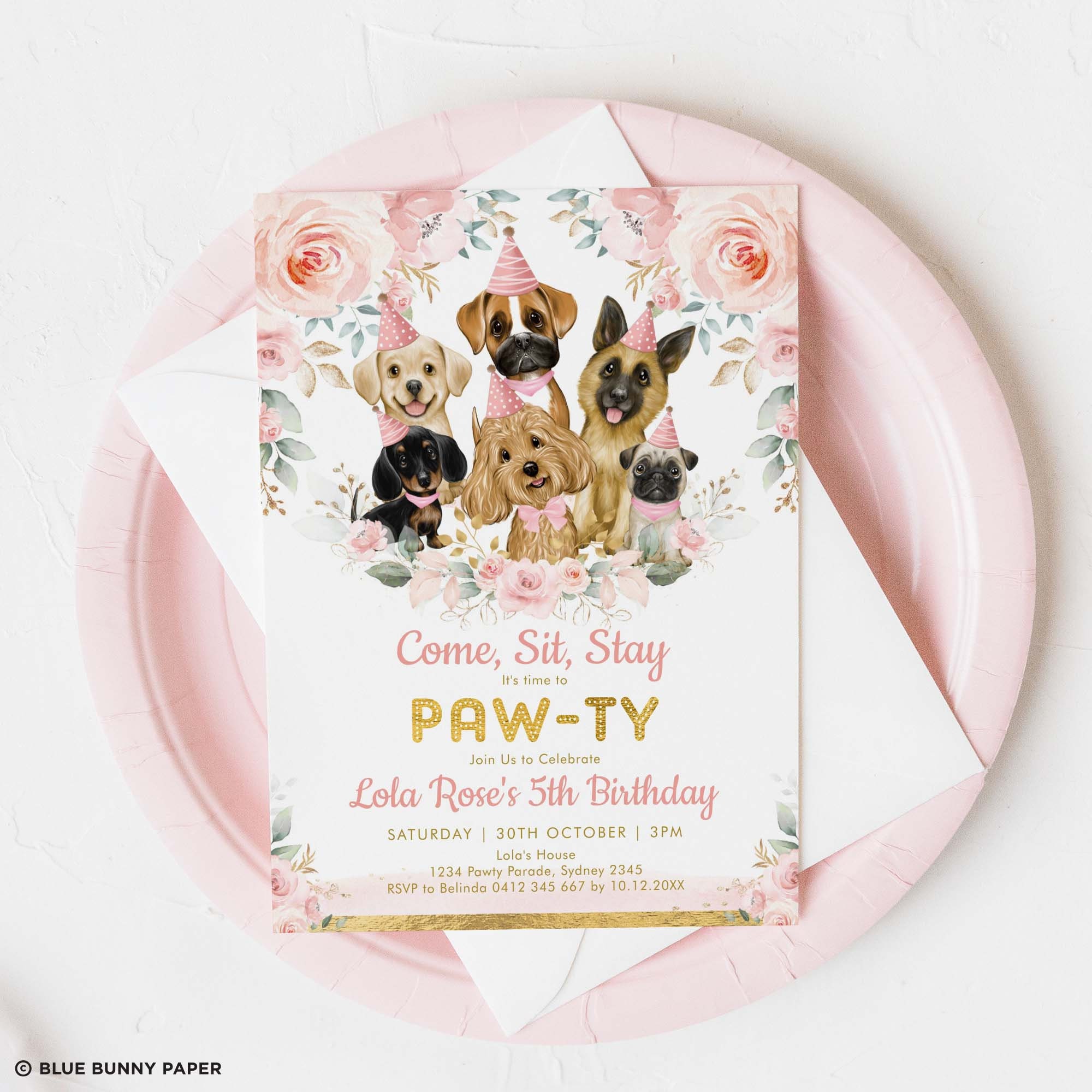 Pink Flower Invite - Etsy