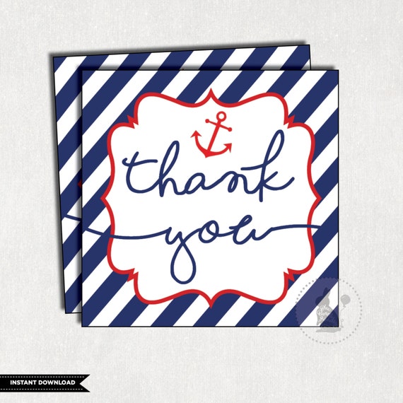 Nautical Favor Tags Baby Shower Anchor Favors Navy Gift Blue Thank You And Red Nau1