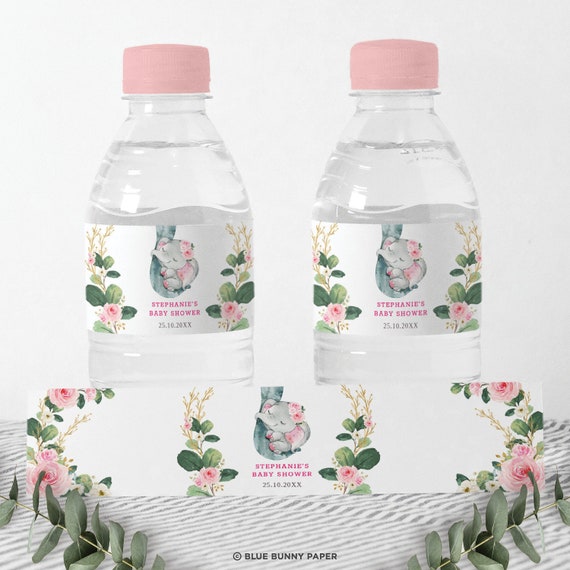 Bluey Pink Party Water Bottle Labels Printable