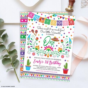 EDITABLE Fiesta 1st Birthday Invitation. Mexican Little Senorita Birthday Party Invite. Fiesta Party Printable. Cinco De Mayo. CDM1