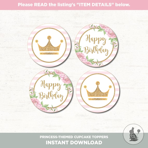 Crown Cupcake Toppers Templates