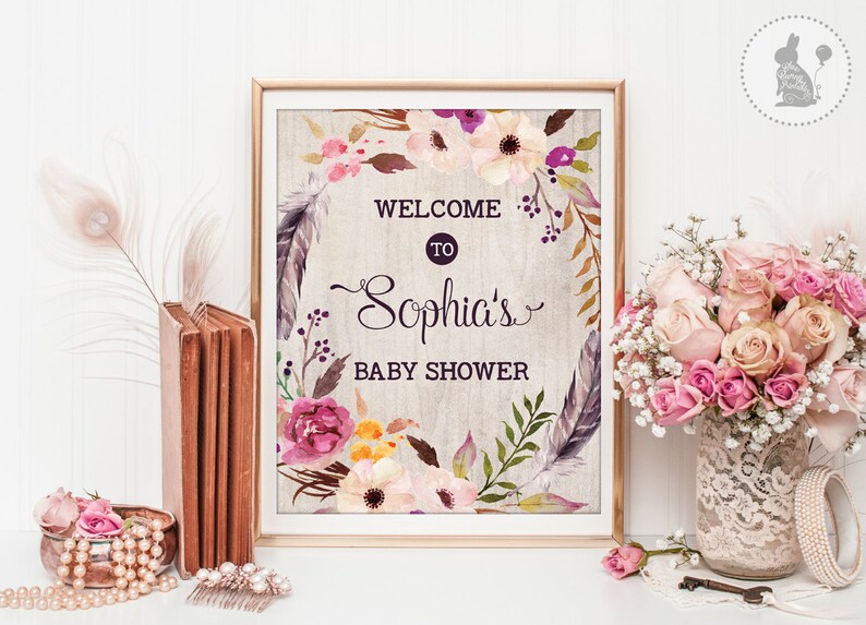rustic floral baby shower decorations