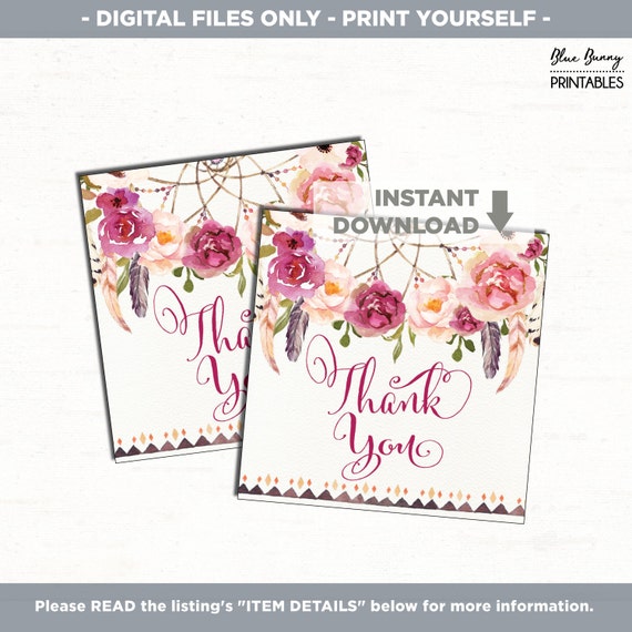 Boho Blush Feather Shower Invite Watercolor Flower Baby Shower Invite