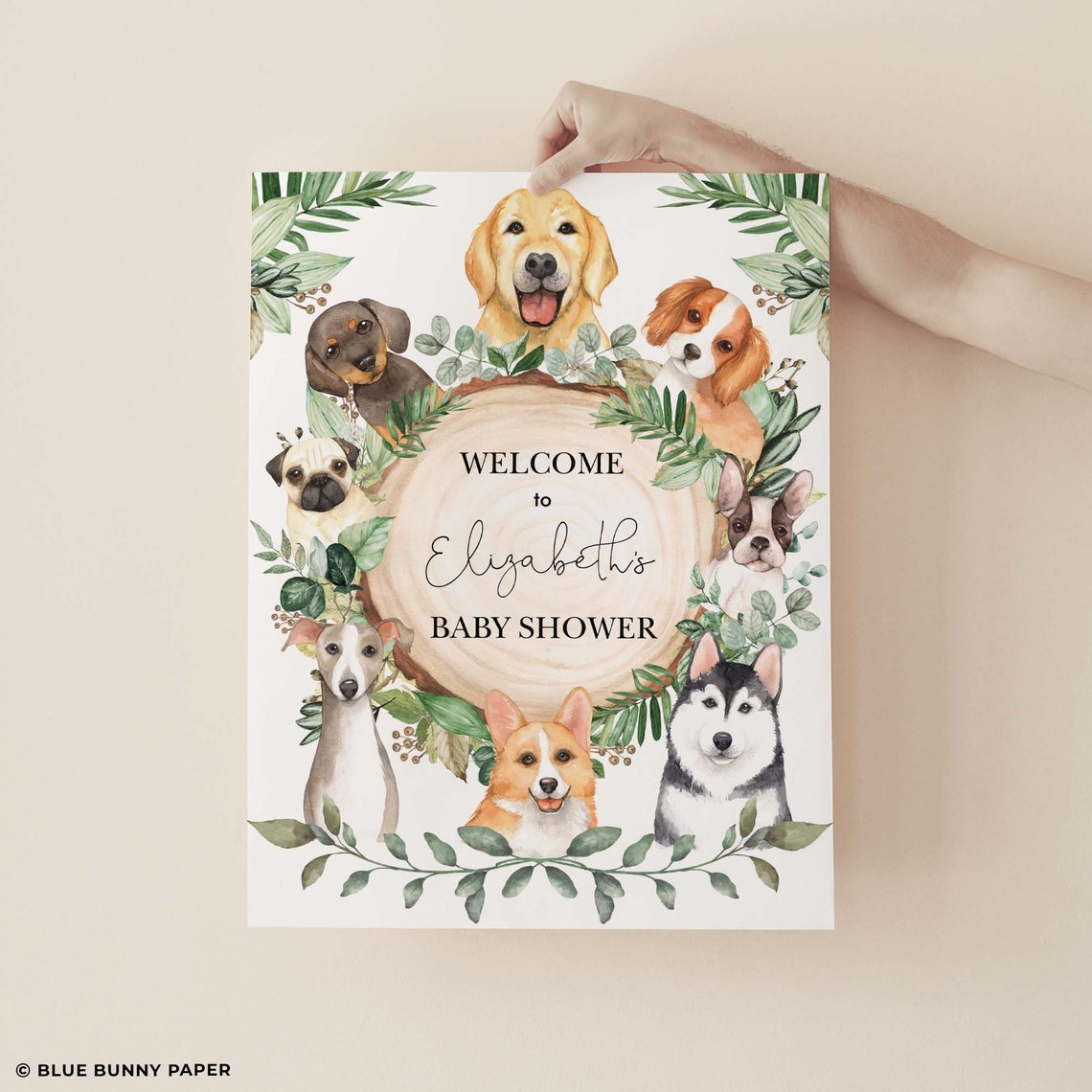 Dog Baby Shower Welcome Sign Puppy Birthday Printable - Etsy
