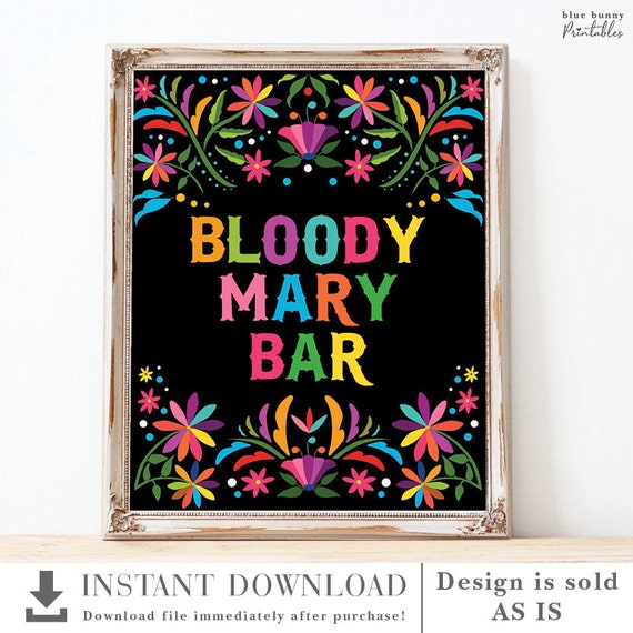 Fiesta Bloody Mary Bar Printable Sign Mexican Floral Baby Shower fiesta-bloody-mary-bar-printable-sign-mexican-floral-baby-shower