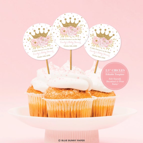Crown Cupcake Toppers Templates