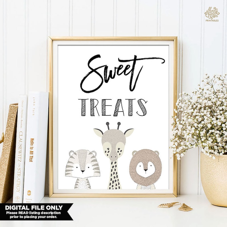 Sweets Treats Minimalist Jungle Baby Shower Decoration Etsy