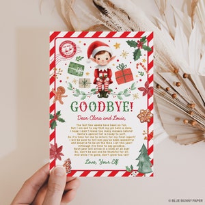 Editable Elf Goodbye Letter Departure Letter Christmas Goodbye From ...