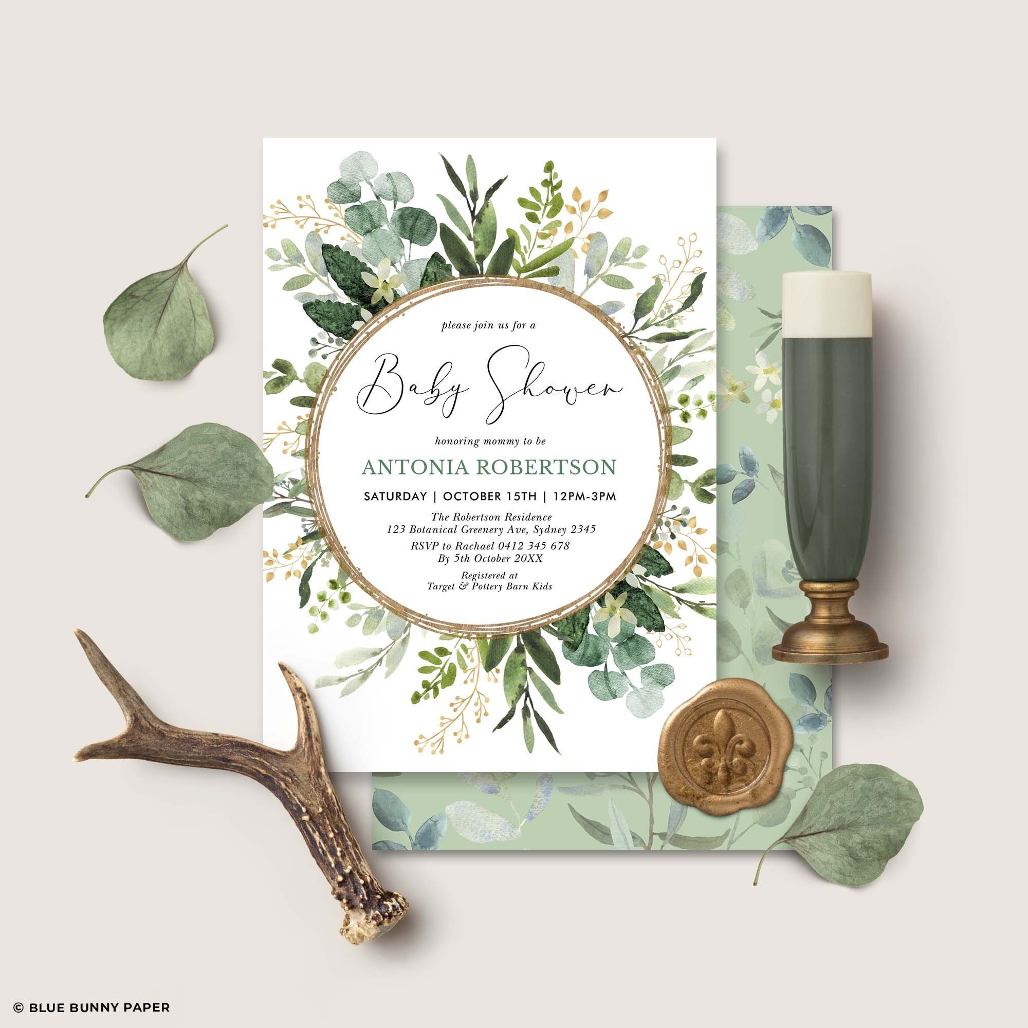 paper-invitations-editable-baby-shower-invite-greenery-and-gold