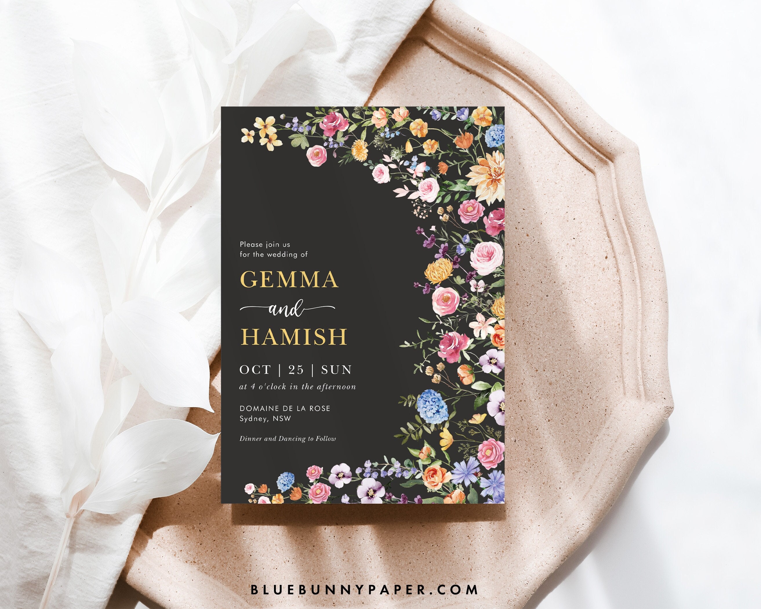 50 Wildblumen-Einladungskarten 'Love In Bloom' Mit Umschlägen – Für Hochzeiten, Brautpartys & Feiern