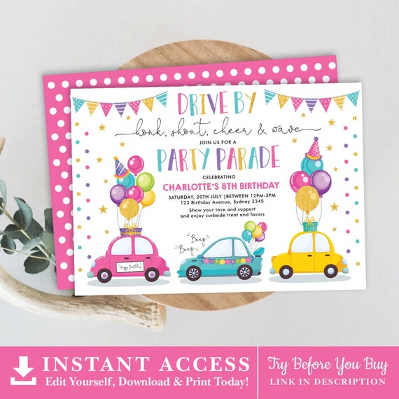 Birthday parade invitation deals