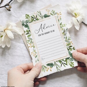 Greenery Gold Ratkarte für ELTERN, MAMA, MAMA, Botanisches Wald Baby Shower Spiel, Eukalyptus Wünscht Rat druckbare Instant Download, GR3